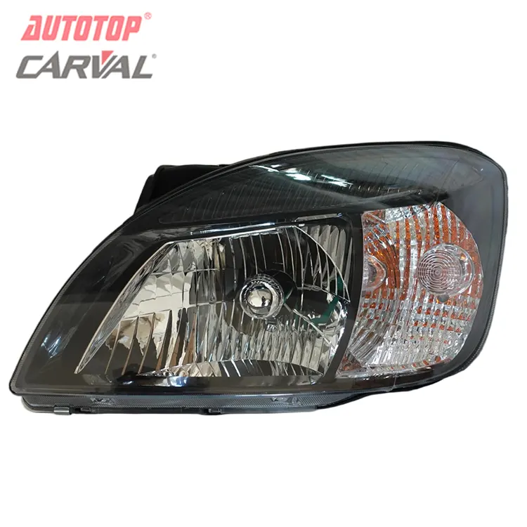Kia Rio 2005 Conjunto de faros delanteros de 6 orificios con carcasa negra